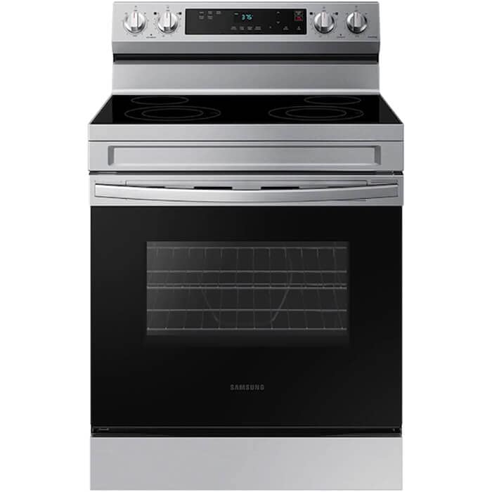 Samsung 6.3 Cu. Ft. Smart Freestanding Electric Range with Steam Clean, Stainless Steel, NE63A6111SS/AA