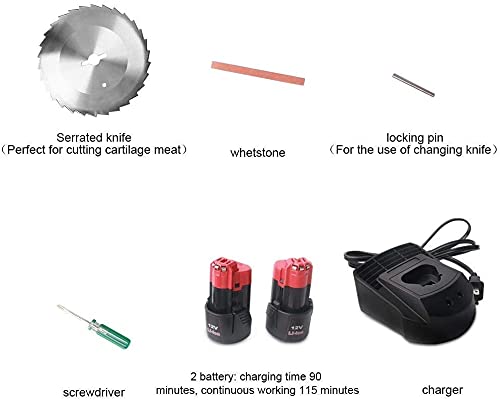 NJTFHU Cordless Gyro Knife Electric Kebab Slicer Commercial Shawarma Meat Cutter Wireless Portable Kebab Knives with 2 Blades 0.5mm for Restaurant Home Outdoor, Two batteries in total.