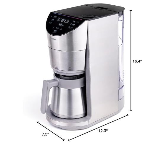 GE Profile Smart Grind & Brew Coffee Maker w/Podless Single Serve, 90oz Water Reservoir, 10 Cup Thermal Carafe, Voice Control, Adjustable Burr Grinder, SCA Certified, Barista-Quality, Stainless Steel