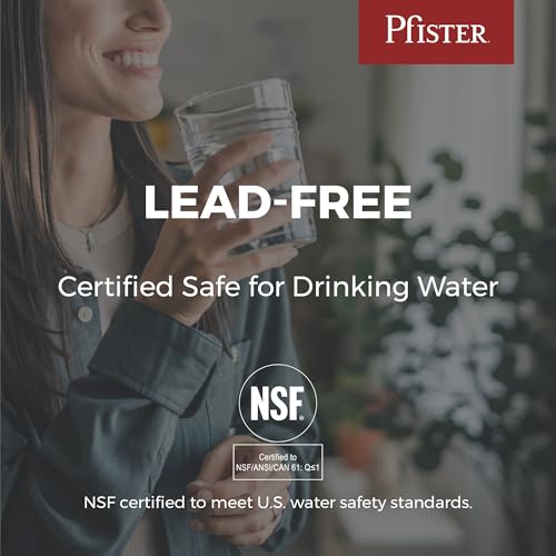Pfister Tasso Kitchen Faucet with Pull Down Sprayer and Soap Dispenser, Single Handle, High Arc, NSF Certified, Polished Chrome Finish, F5297TSOC