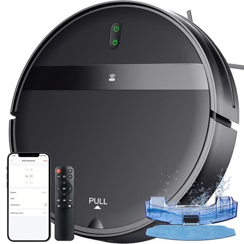 Kilgone Robot Vacuum for Pet Hair, 2-in-1 Vacuum & Mop Combo with Tangle-Free Suction & Smart 3D Avoidance, App/Wi-Fi/Alexa, Ultra-Slim & Quiet, Self-Charging for Hard Floors and Low-Pile Carpet