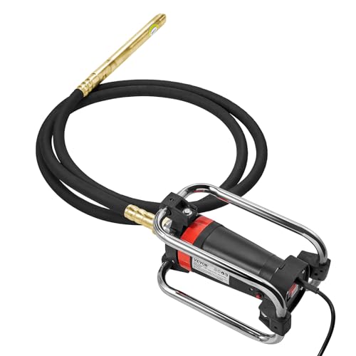 VEVOR Concrete Vibrator, 1300W Power, 16000 Vibrations Per Minute, Durable 2HP Copper Engine, Portable for Construction, Comes with 14.75ft Shaft, Ideal for Removing Air Pockets & Smoothing