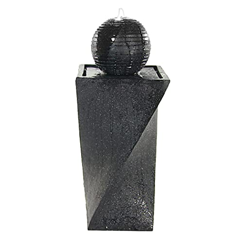 Sunnydaze 32-Inch Outdoor Solar Water Fountain - Backyard Water Fountain with Solar Battery Backup and LED Light for Garden, Patio, Yard or Balcony