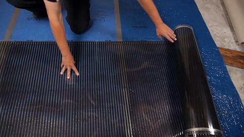 QuietWarmth Float QWARM1.5X10F240 Radiant Floor Heating Mat for below Laminate, Wood, Luxury Vinyl Floating Flooring- Cuttable Mat Size 1.5’x10' 240 Volt (Covers 15sf)