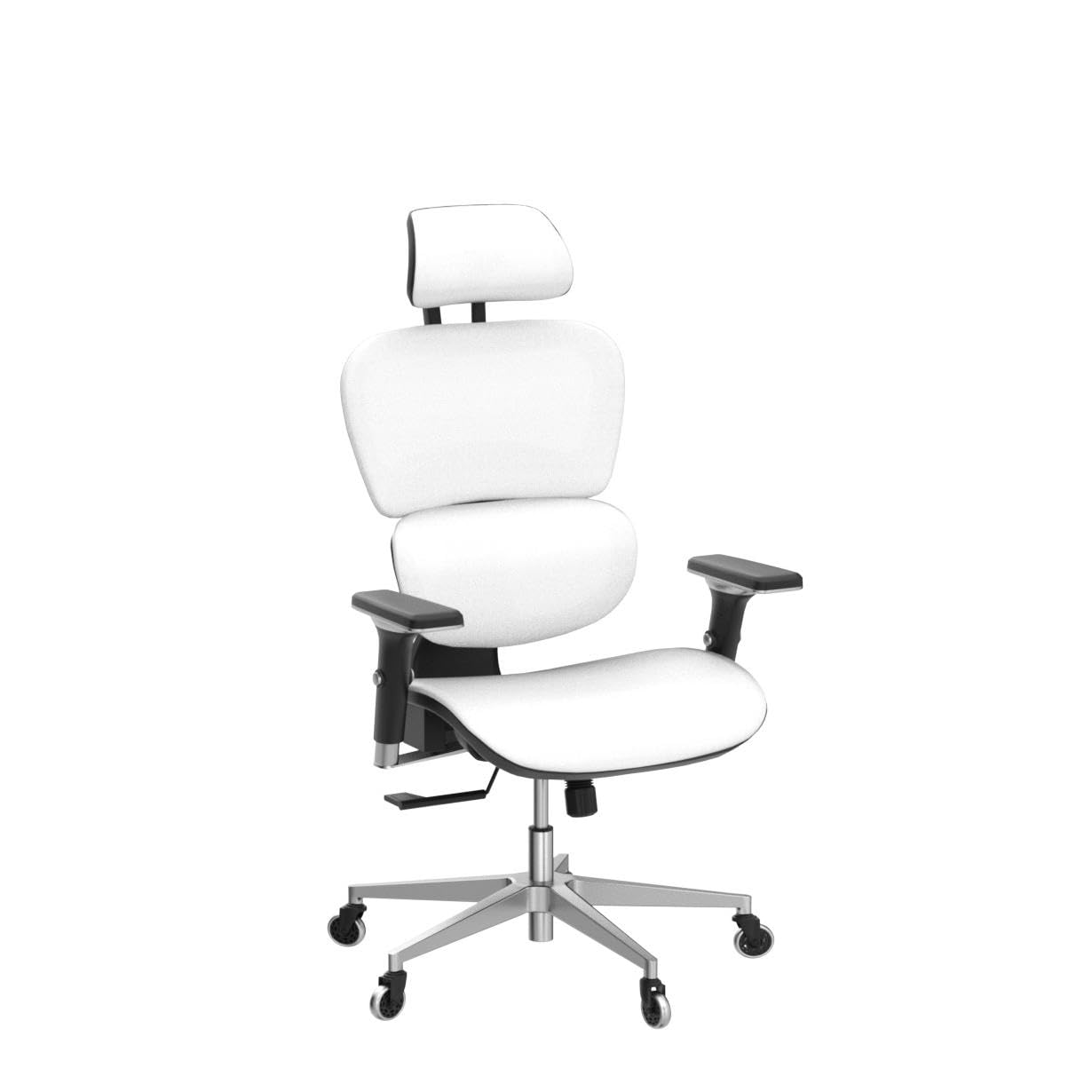 Oline ErgoPro Ergonomic Office Chair with 4D Adjustable Armrest, 3D Lumbar Support and Blade Wheels - Mesh Computer Gaming Rolling Desk Executive Swivel Home Chair (White)