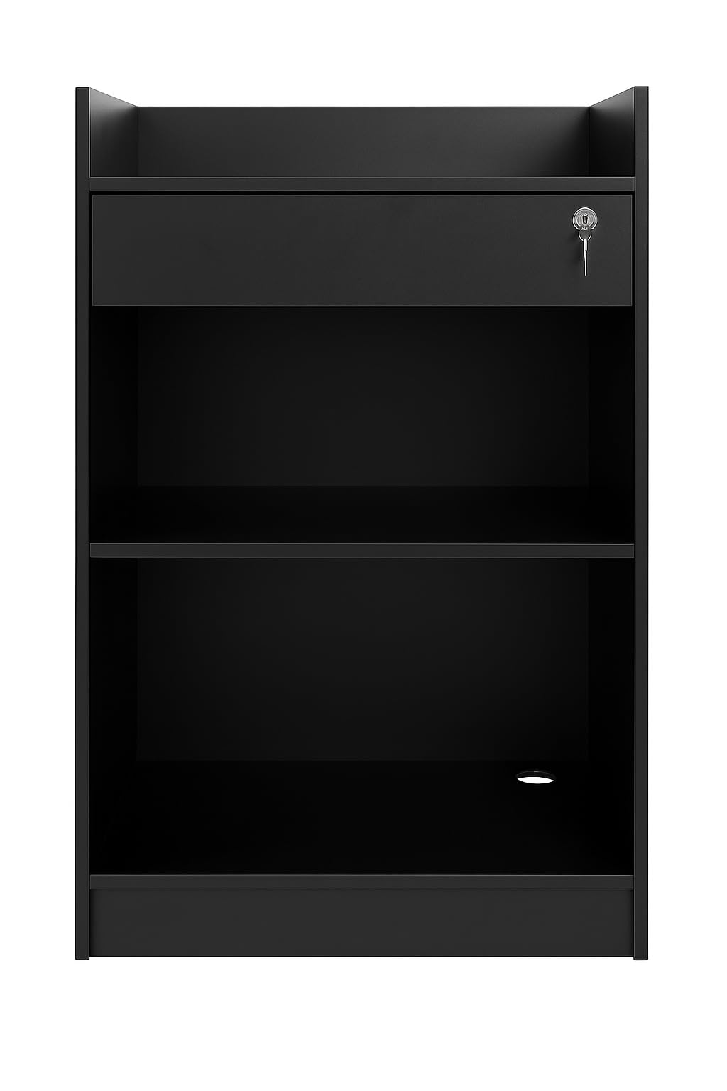 Checkout Counter Cash Register Restaurant Hostess Podium Stand, Measures 38” Height, 24” Width, 18” Length, Equipped with a Lockable Sliding Register Drawer & Wire Cable Hole
