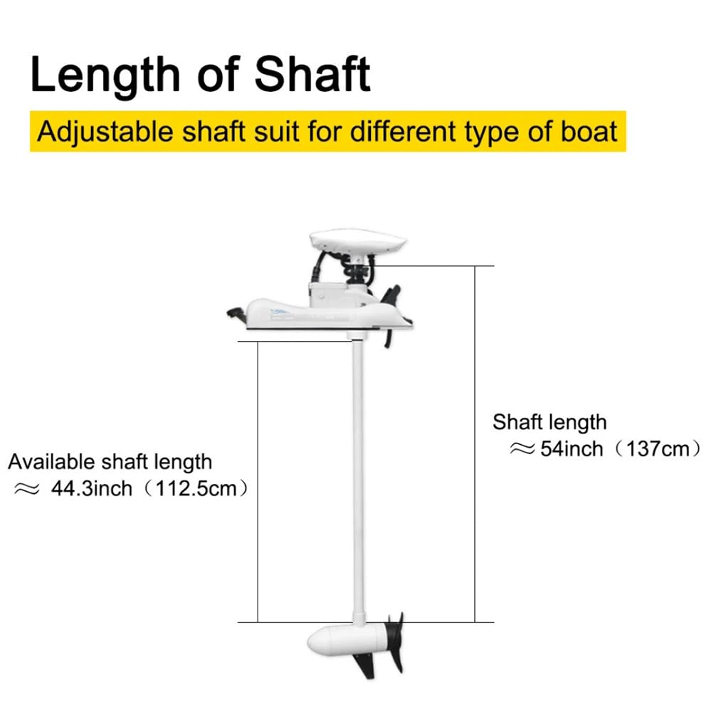 AQUOS Haswing CaymanB Bow Mount Electric Trolling Motor with Wireless Remote- 55 Lb. Thrust, 54in. Shaft, Saltwater & Freshwater