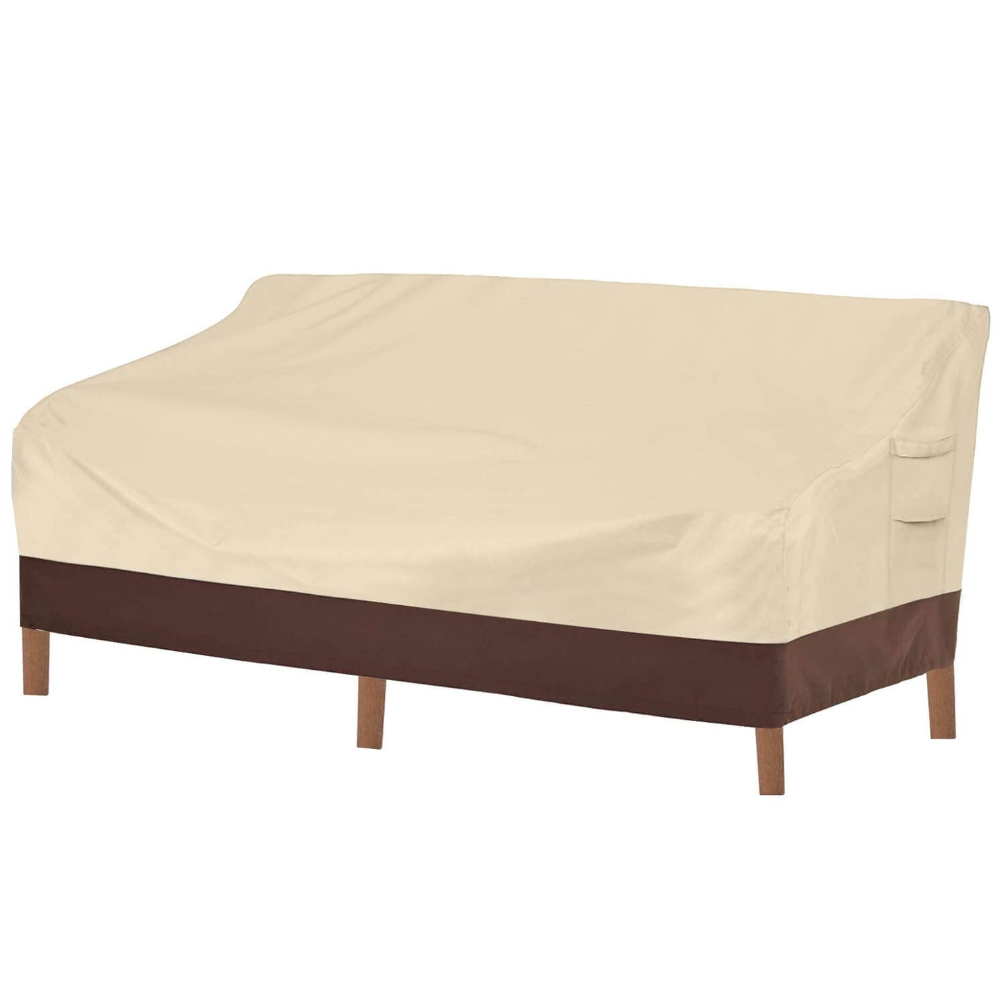 Vailge Heavy Duty Patio Sofa Cover, 100% Waterproof 3-Seater Outdoor Sofa Cover,Lawn Patio Furniture Covers with Air Vent and Handle,79" Wx 37" Dx 35" H,Beige&Brown