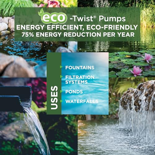 Alpine Corporation Eco-Twist Energy-Saving 5300GPH Pond Pump with Controller and 33-ft. Cord