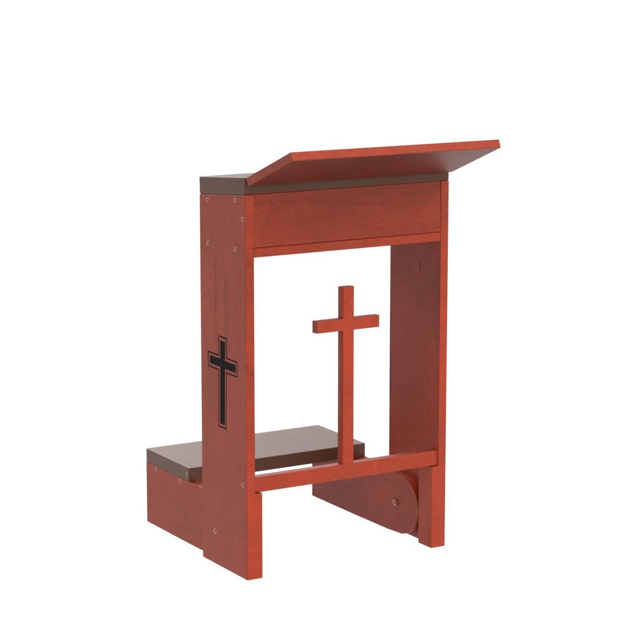 Volowoo Prayer Bench Stool,Solid Wood Prayer Kneeler with Bench and Folding Table Top in Home,Church Prayer Table Chair Padded Kneeler Shelf for Kneeling at Home,Religious Gifts