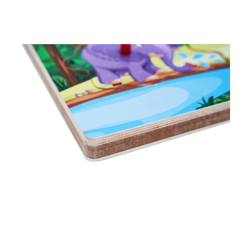 Wooden Forest Animals Sound Peg Puzzles for Toddlers Wooden Pegged Puzzle with Sound Effect for Toddlers and Preschoolers, Educational Learning Toy Gift
