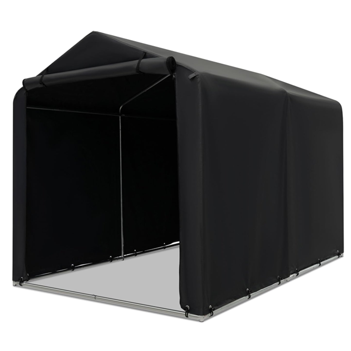 ERGOMASTER 7 x 5.2 x 5.4Ft Outdoor Storage Shed with Waterproof Cover, Roll-Up Zipper Door, Wind Rope, Ground Stake,Heavy Duty Portable Tent for Storage Bikes, Garden Tools, Motorcycles