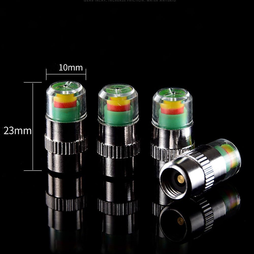 ANKI HAPPIGO 4Pcs 36 PSI Car Tire Pressure Monitor Valve Stem Caps Sensor Indicator Easy to Read 3 Color Eye Alert