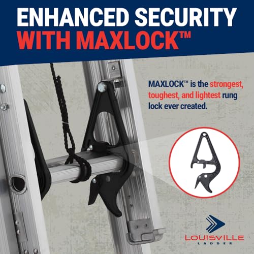 Louisville Ladder 24-foot Aluminium Extension Ladder, 300-Pound Load Capacity, Type IA, AE2224