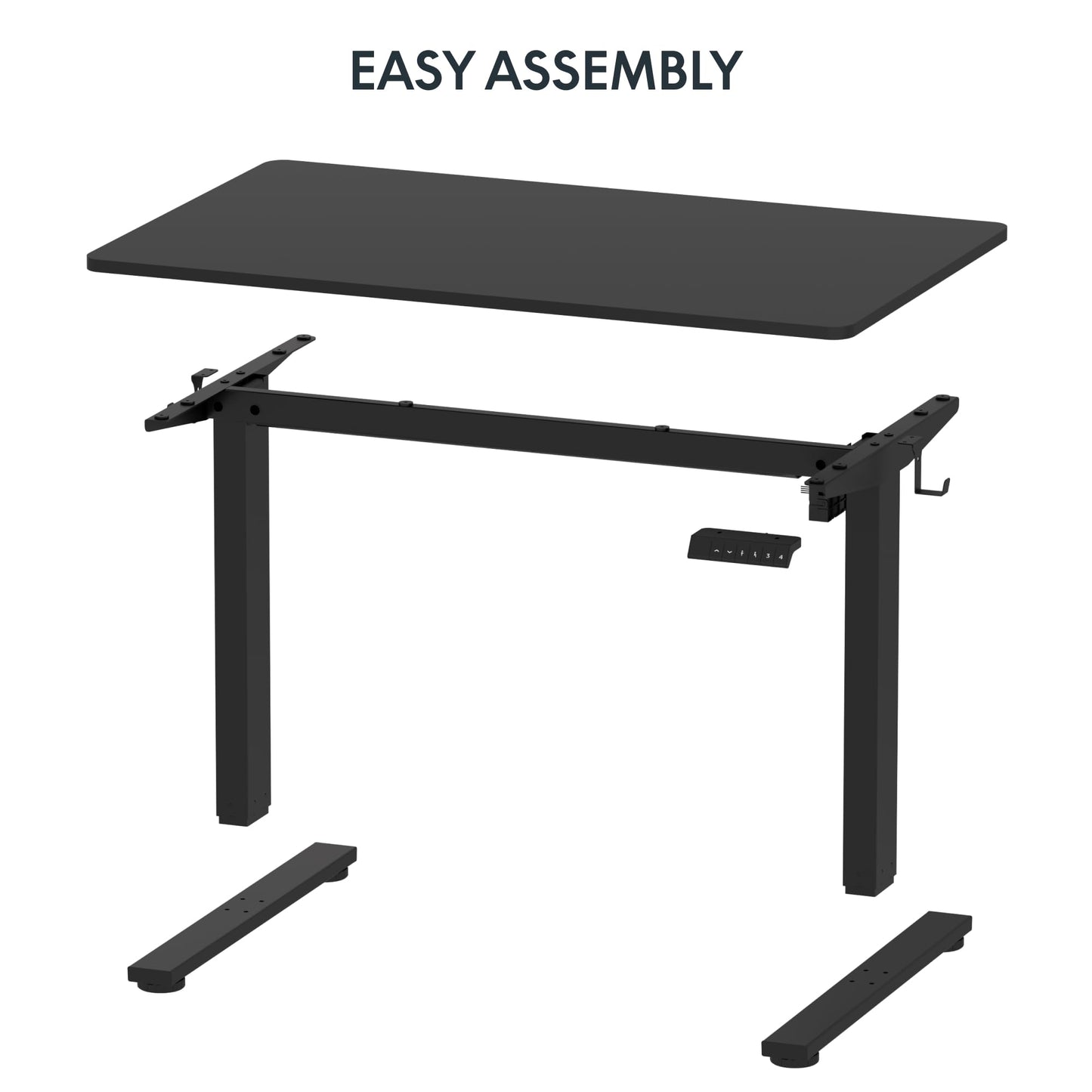 FLEXISPOT EN1 Height Adjustable Standing Desk Frame with Memory Controller, Electric Sit Stand Desk Base for Home and Office (Black Frame Only)