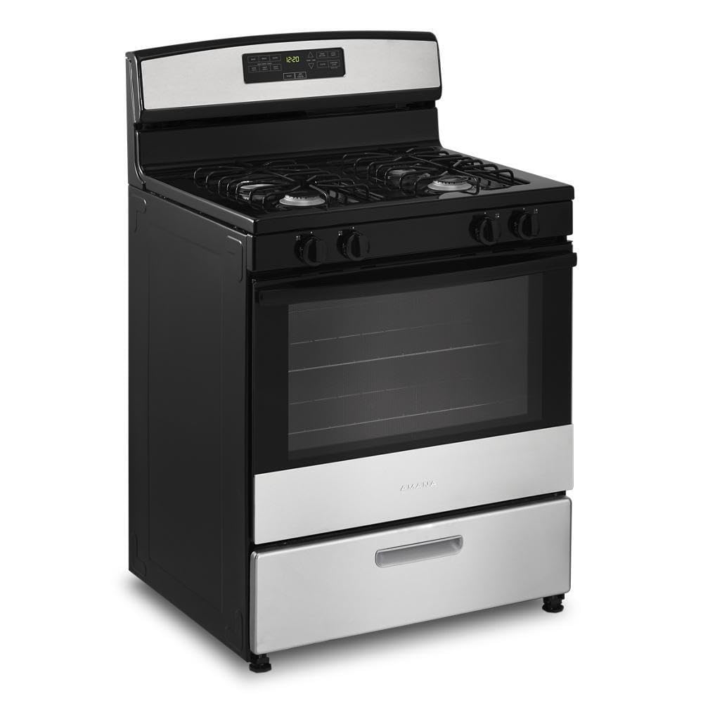 AMANA Stainless Steel Freestanding Gas Range with Bake Assist Temps