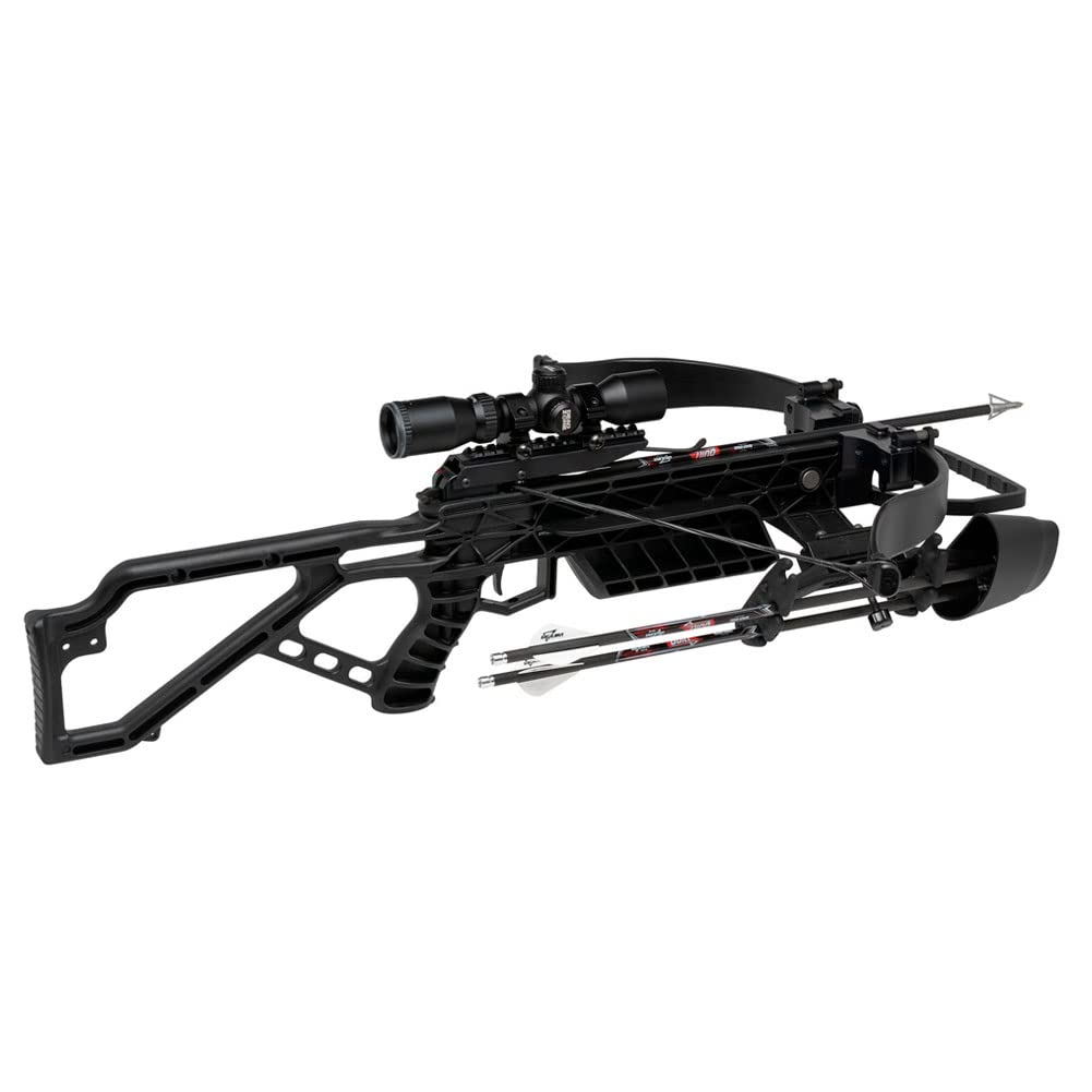 Excalibur Mag AIR Accurate Lightweight Durable Safety Versatile Hunting Archery Crossbow - 1-inch Scope Rings, 3 Quill 16.5" Arrows, 4-Arrow Quiver Included