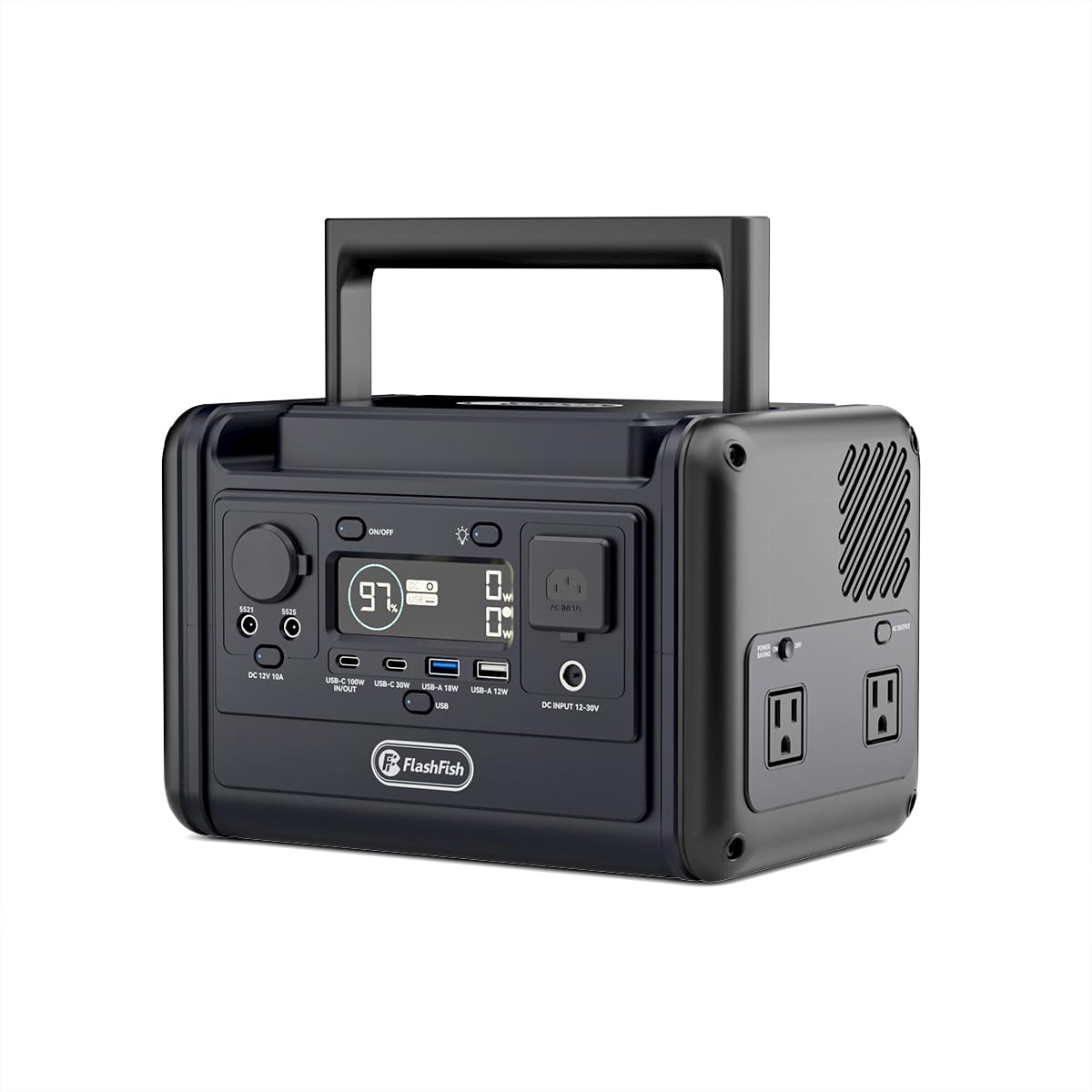 Flashfish T300pro 300W Portable Power Station 230Wh LiFeP04 Battery, 600w Surge, Pure Sine Wave AC Outlets, 100W USB-C PD, 1.2H Fast Recharge, Solar Generator for Camping, Rv, Outdoor &Emergency Use
