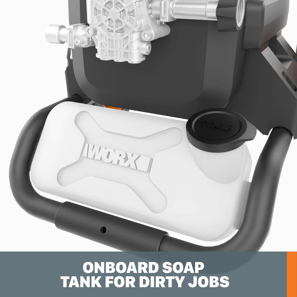Worx 13 Amp Electric Pressure Washer 2200 PSI with Rolling Cart and 4 Nozzles -WG607