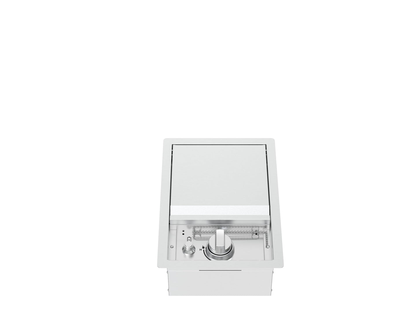 Spire Stainless Steel Built-in Side Burner with Lid, 12000BTUs, Outdoor Propane Grill & Cooking, Convertible to Natural Gas, Perfect for Custom Kitchen Islands, 760-0023B