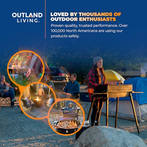 Outland Living Portable Propane Fire Pit, 19-inch, 58,000 BTU Smokeless Gas Firebowl | Perfect for Camping, Patio, Backyard, Tailgating, Deck, RV| Black 823 Standard