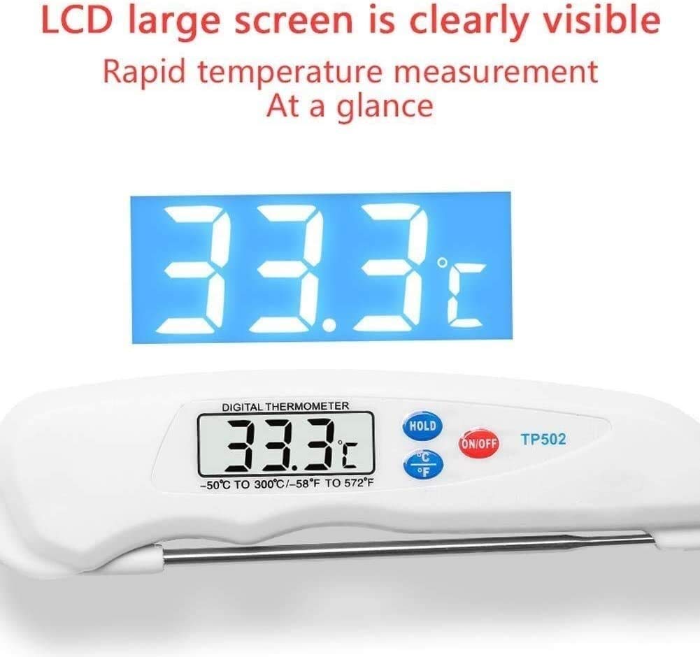 NCRD Meat Thermometer for Cooking Food Thermometer Digital Instant Read Kitchen Cooking Thermometer with Backlight LCD for Grilling/BBQ/Baking/Candy/Liquids/Oil