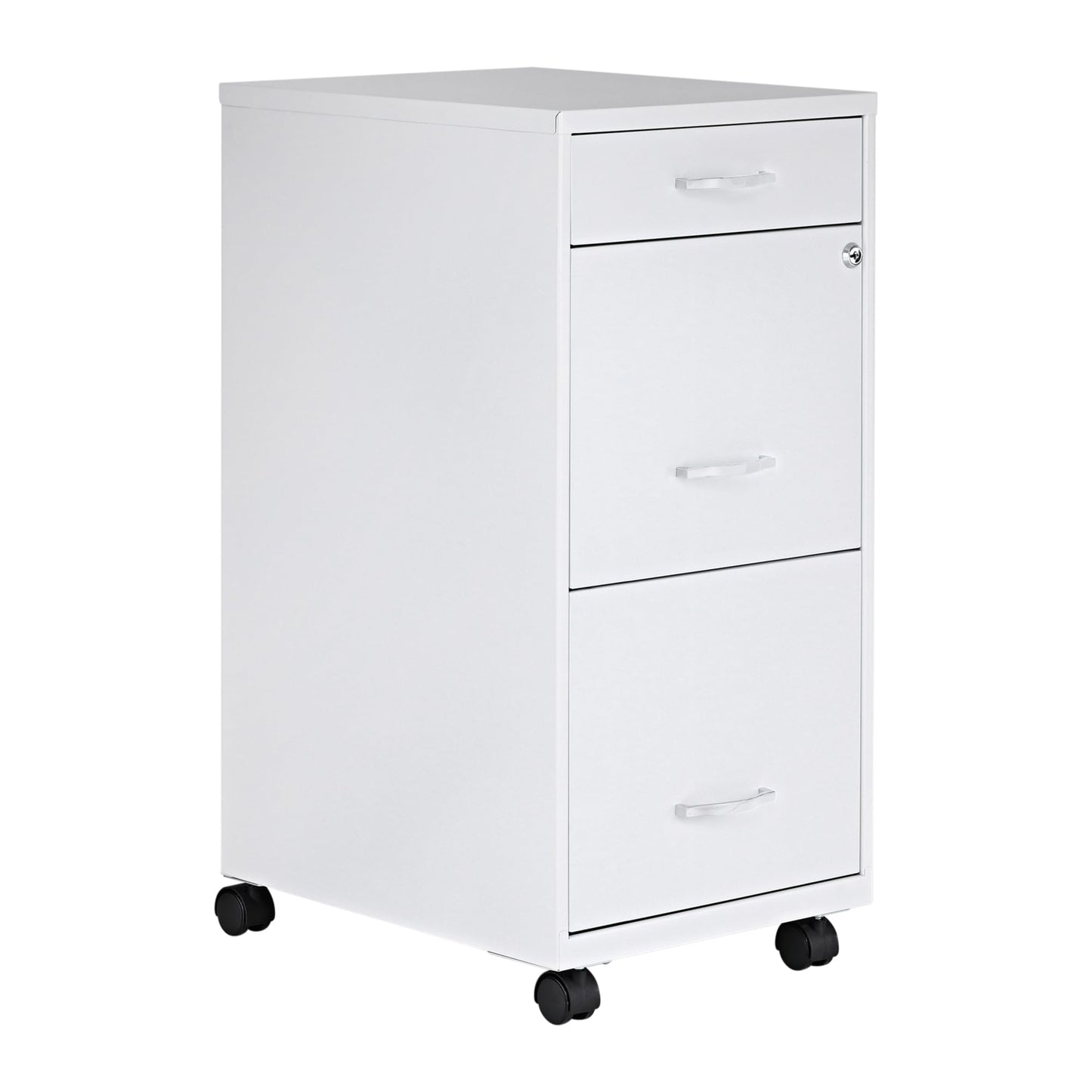 Lorell LYS SOHO Box/File/File Mobile White File Cabinet, 3 Drawer, 26.5 x 14.3 x 18 in