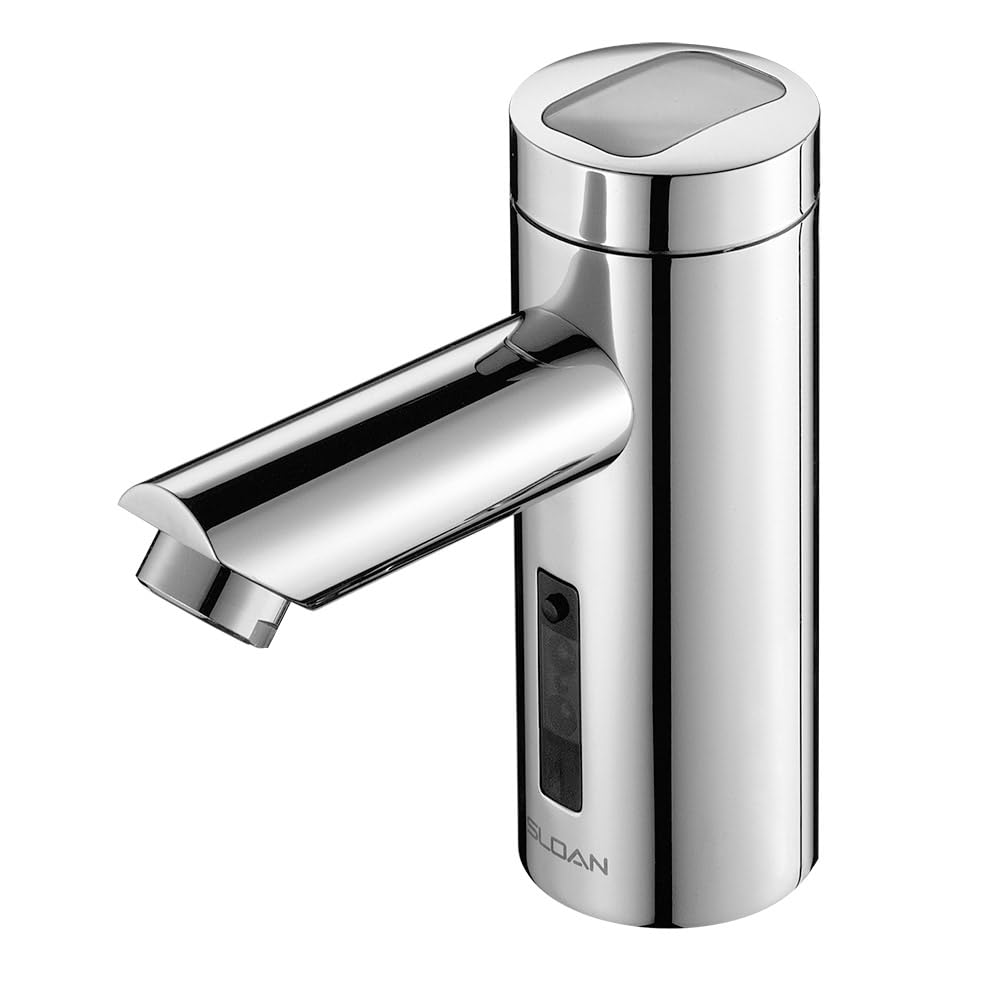 Sloan Optima EAF-275 Sensor Activated Touch-Free Faucet, Commercial Grade w/Mounting Hardware - 0.35 GPM Solar-Powered Deck-Mounted Mid Body, Polished Chrome Finish, 3335152