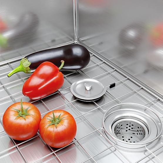 30 Inch Stainless Steel Kitchen Sink Workstation, Single Bowl Drop-in with Cutting Board, Drain Basket and Roller Shutter, 16 Gauge Stainless Steel T304 Construction