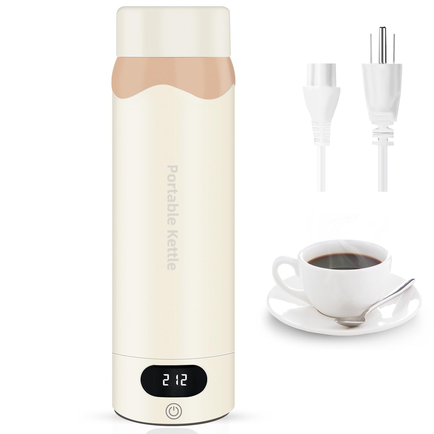Travel Electric Kettle Portable Mini Kettle, 316 Stainless Steel 16.91Oz/500mL, Smart Small Hot Water Boiler with 4 Temperature,Fast Boiling water with Auto Shut-Off and Boil Dry Protection