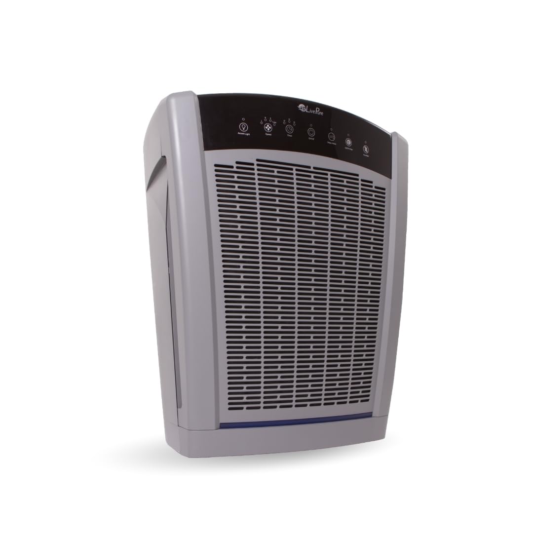LivePure Bali Series Multi-Room Whole House Large Console Air Purifier, True HEPA Filter Captures Allergens, Smoke, Mold, Pollen, Dust Mites, Graphite