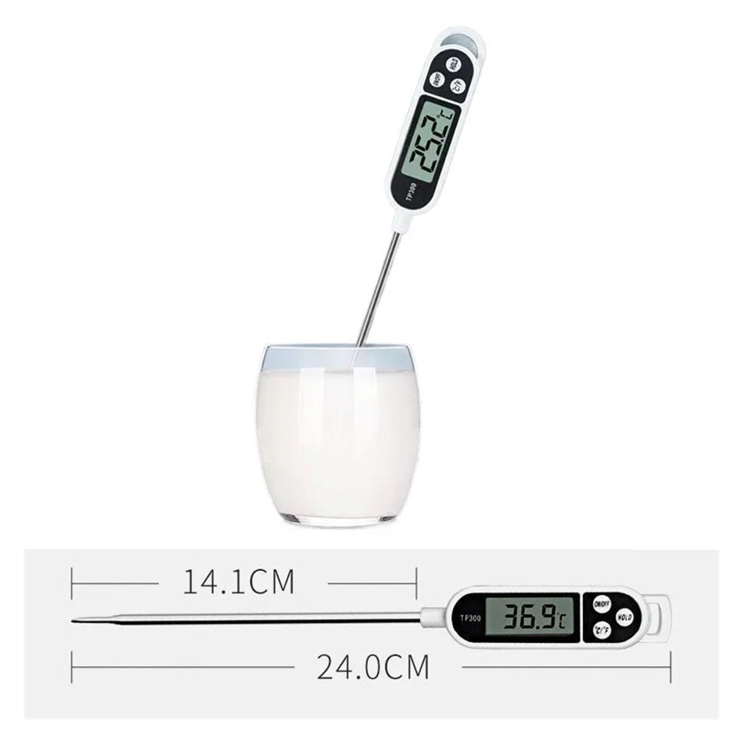 Type Food Thermometer Kitchen Digital Thermometer Meat Milk Cooking Food BBQ TP300 Electronic Temperature Gauge Tool