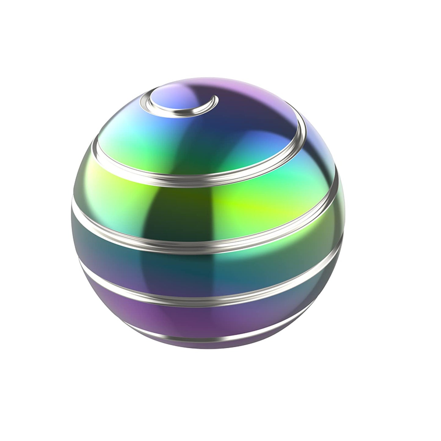 Apqdw Kinetic Desk Toy Ball, 1.54'' Kinetic Desktop Spinning Toys, Optical Illusion Toys for Anxiety, ADHD, Metal Fidgets for Dad, Mom, Son, Daughter (39MM, Rainbow-A)