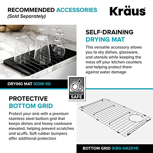 KRAUS Bellucci 30” in. Undermount Workstation Granite Kitchen Sink in Metallic Black with Accessories, KGUW2-30MBL