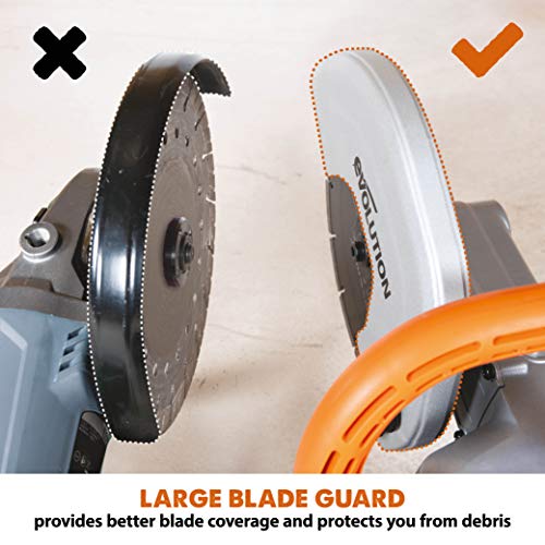 Evolution R230DCT - 9 in Concrete Saw (Circular, Angle Grinder, Cut Off Saw) - 15A Motor, No Gas - 3-1/2 In Cut - Incl Diamond Masonry Blade