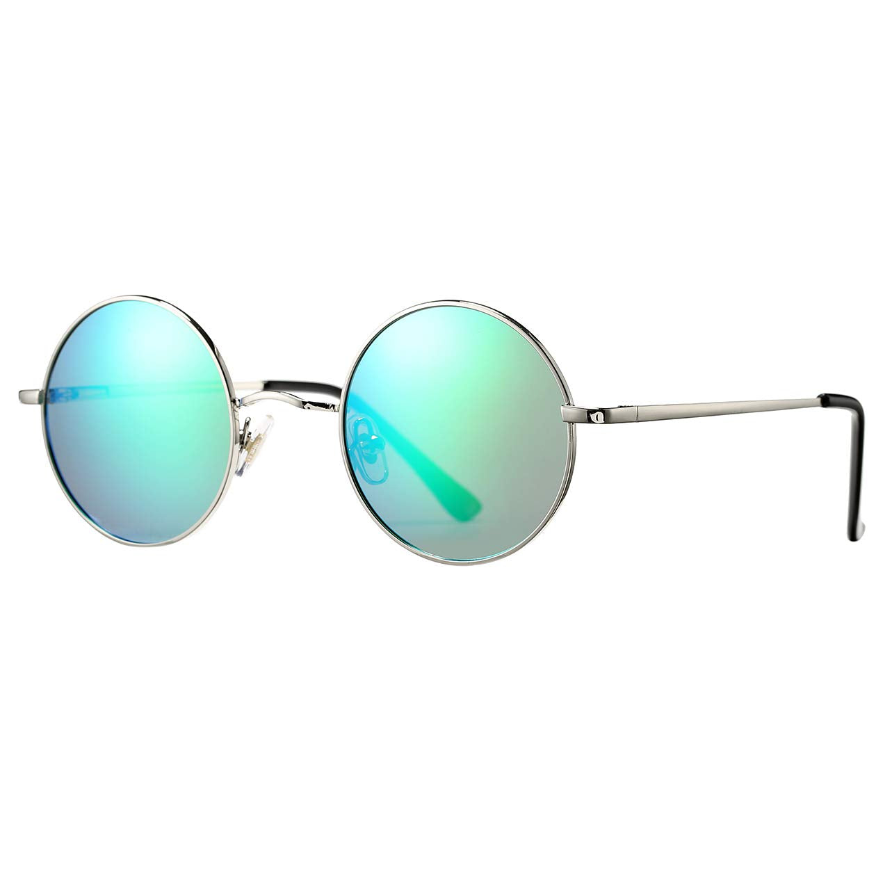 PORADAY Classic Circle Glasses Retro Round Polarized Sunglasses Hippie Style Small Rounded Sun Shades