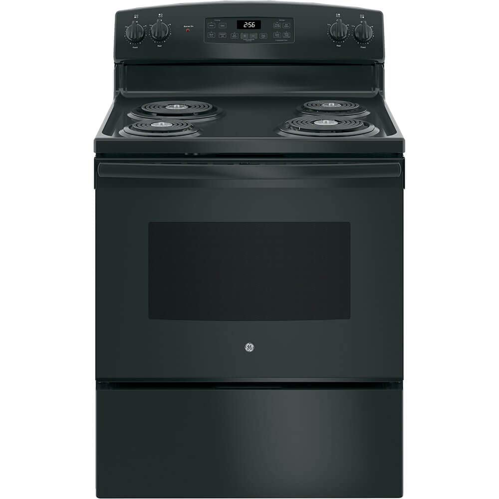 GE 30 in. 4 Burner Element Free-Standing Electric Range in Black