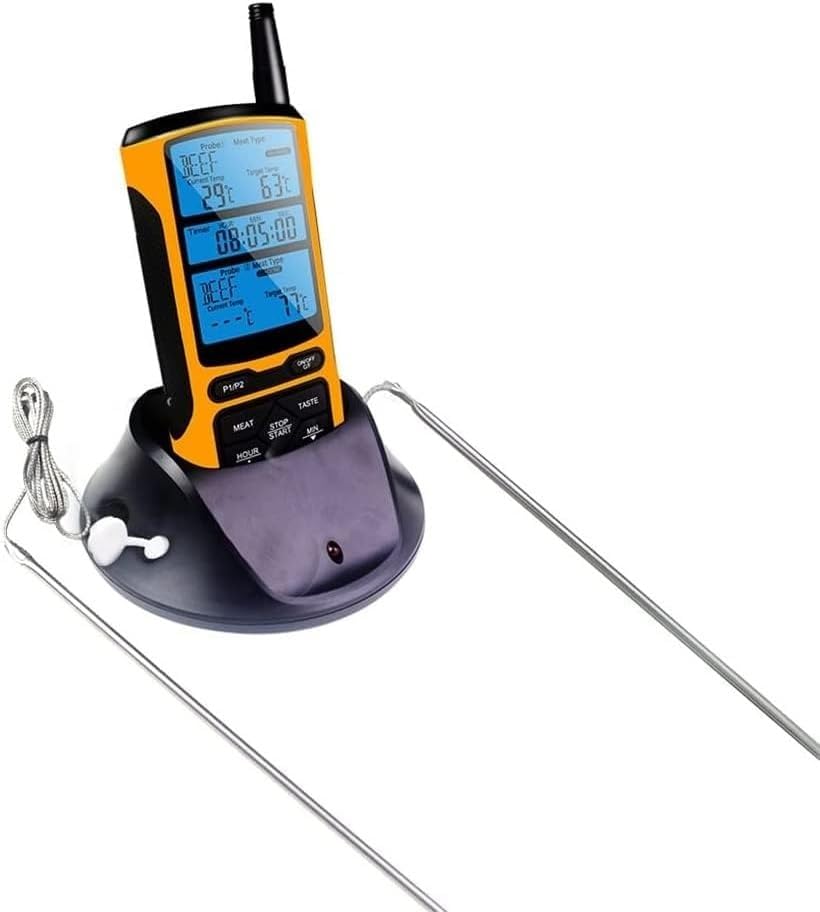 Meat Thermometer, Kitchen Thermometer, Digital Grill Oven Thermometer, Meat, Food, Cooking Grill Probe, Timer, Temperature Alarm