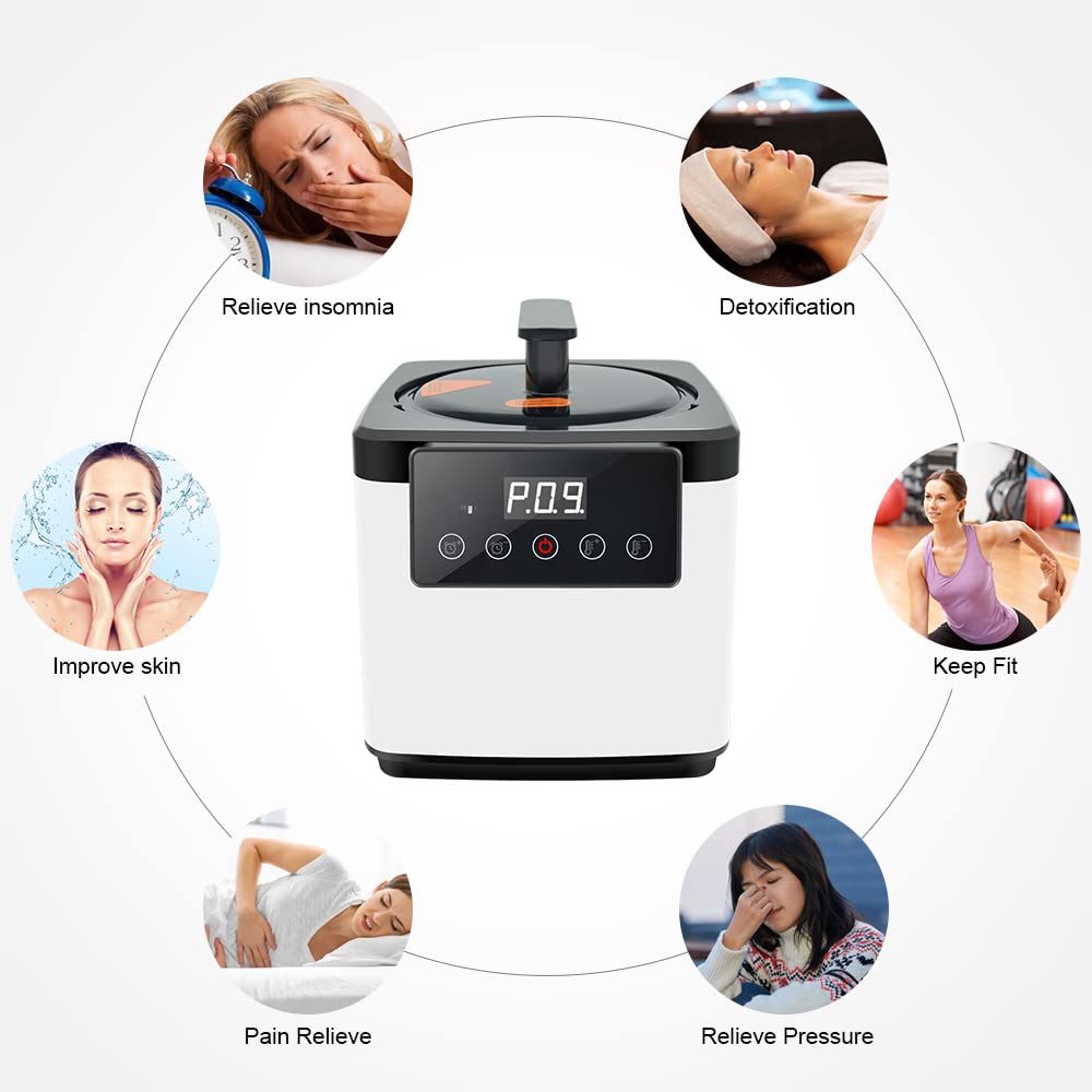 Smartmak Portable Steam Sauna, Foldable Single Person Home SPA, 2.6 L Steam Pot with Time Control, Full Body Spa for Detox Therapy, Chair Included -Blue