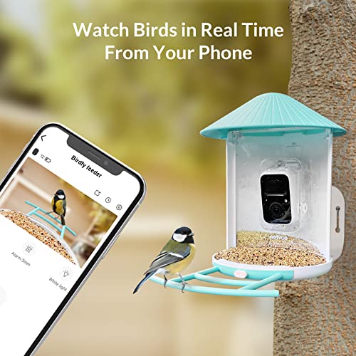NETVUE by Birdfy Smart Bird Feeder with Camera Solar Power, Smart AI Birdwatching Camera, Auto Capture & Notify, Clear Day & Color Night Video & Pictures, Ideal Gift for Lover