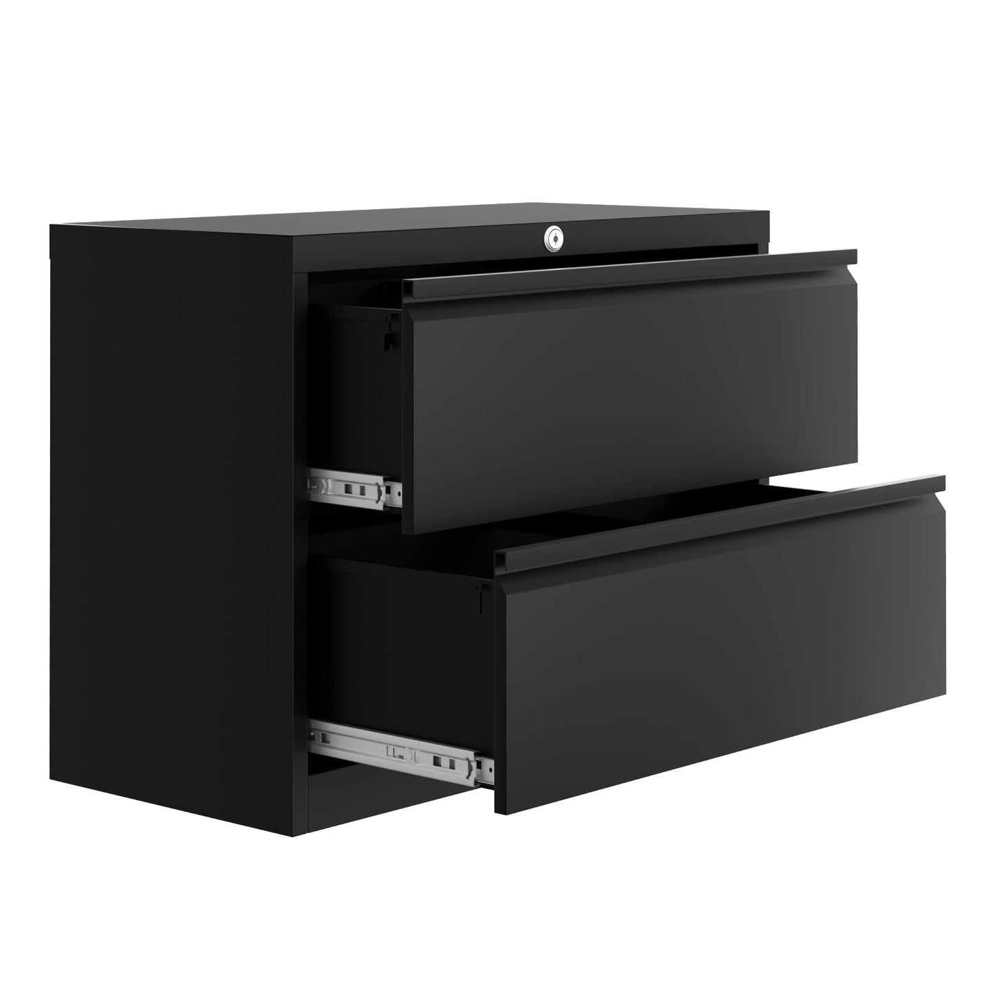 GarveeHome 2-Drawer File Cabinet with Lock, Metal Lateral Filing Cabinets for Letter/Legal Size Documents, Heavy Duty File Storage for Home Office, Black