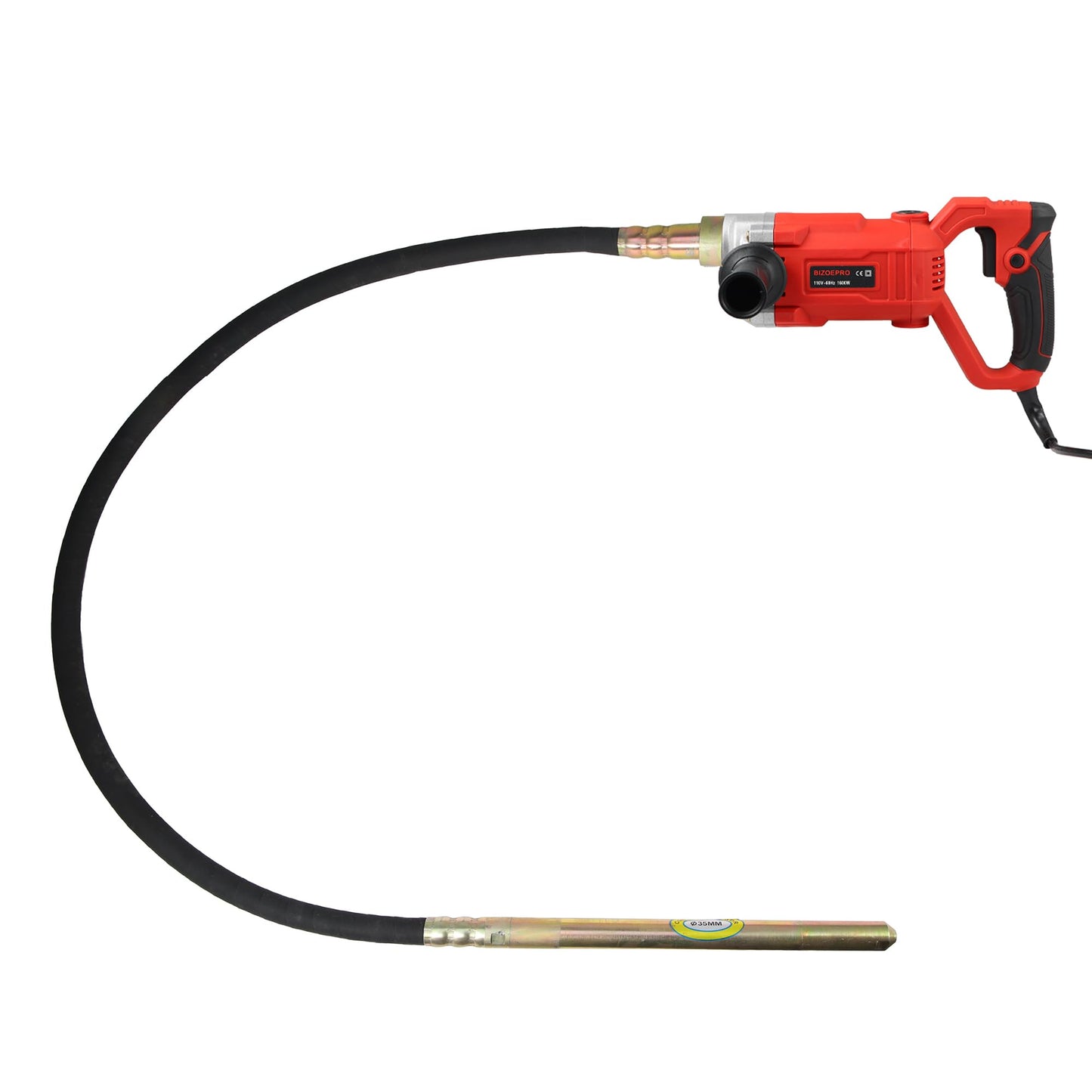 Bizoepro HandHeld Concrete Vibrating Tool, 1600W 15000RPM Electric Concrete Vibrator 6.6ft Shaft Rod 2HP Portable Pencil Cement Remove Air Bubble and Mix Concrete