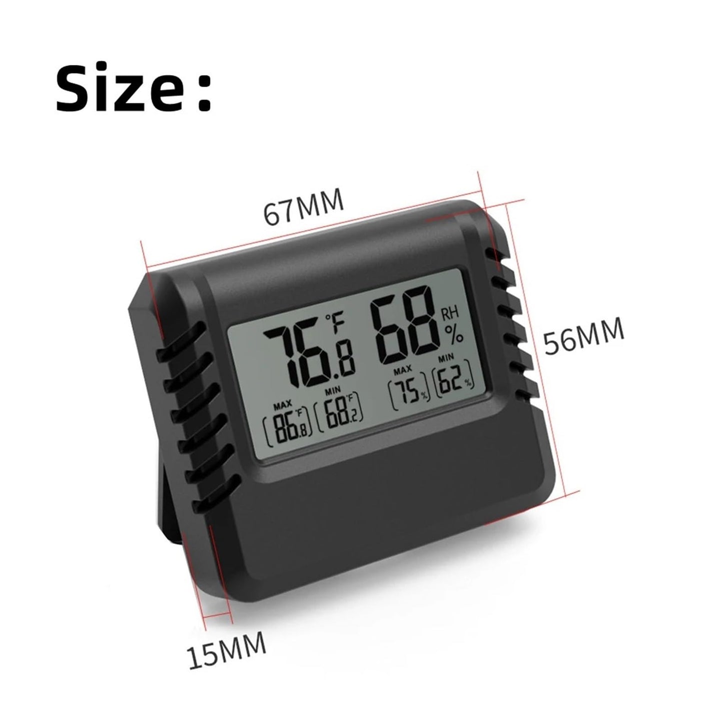 CVGfko Digital Thermometer Hygrometer Indoor Outdoor Temperature Humidity Meter C/F LCD Display Sensor Weather Station,Black