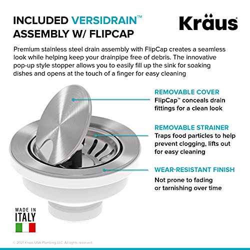 KRAUS Bellucci 30” in. Undermount Workstation Granite Kitchen Sink in Metallic Black with Accessories, KGUW2-30MBL
