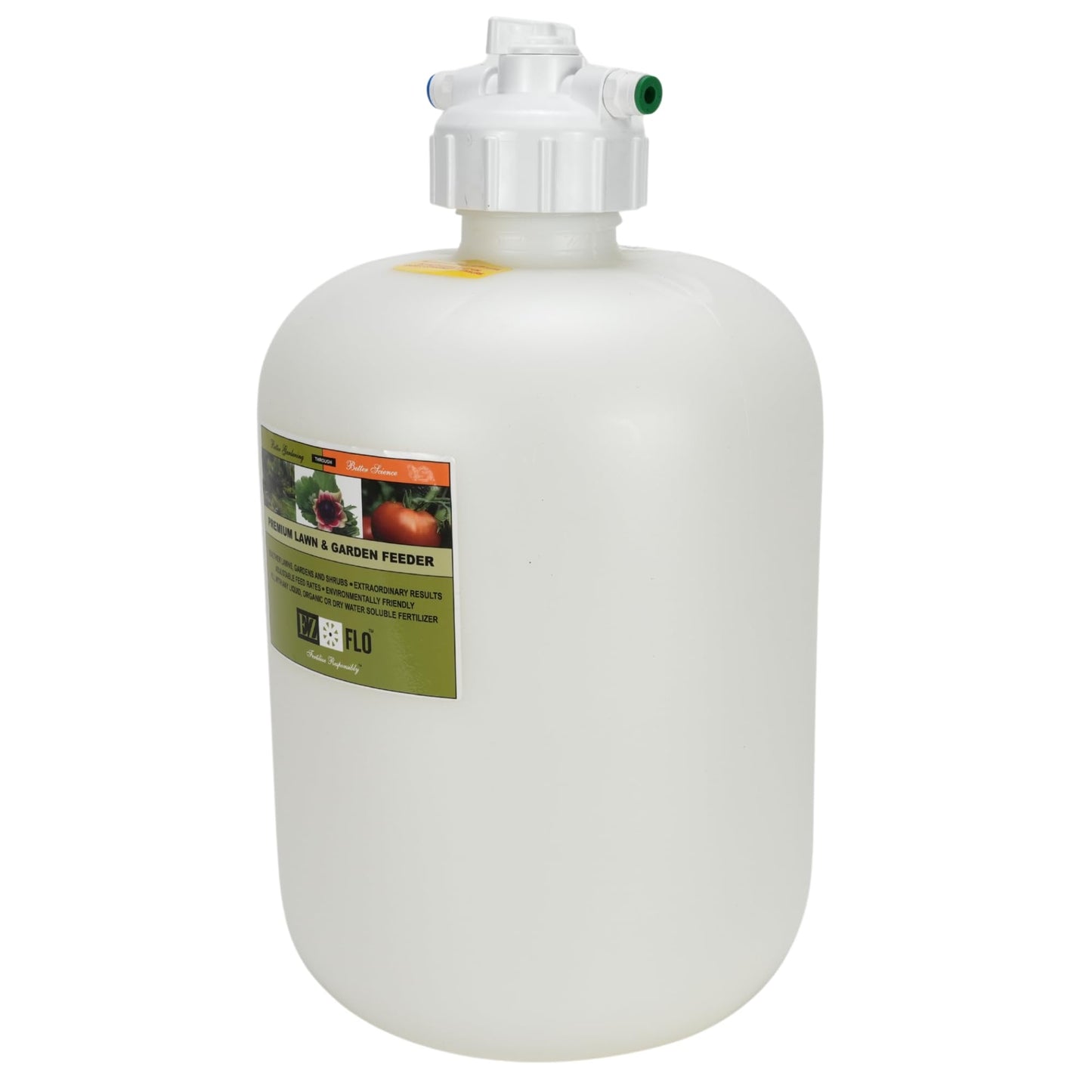 EZ-FLO 2.5‑Gallon Fertilizer Injector | Hose‑Bib & Drip Feeder with Inline Hose Fertilizer Feeder, Covers up to 20 000 sq ft | for On/Off Pressure Only | EZ 2020-HB