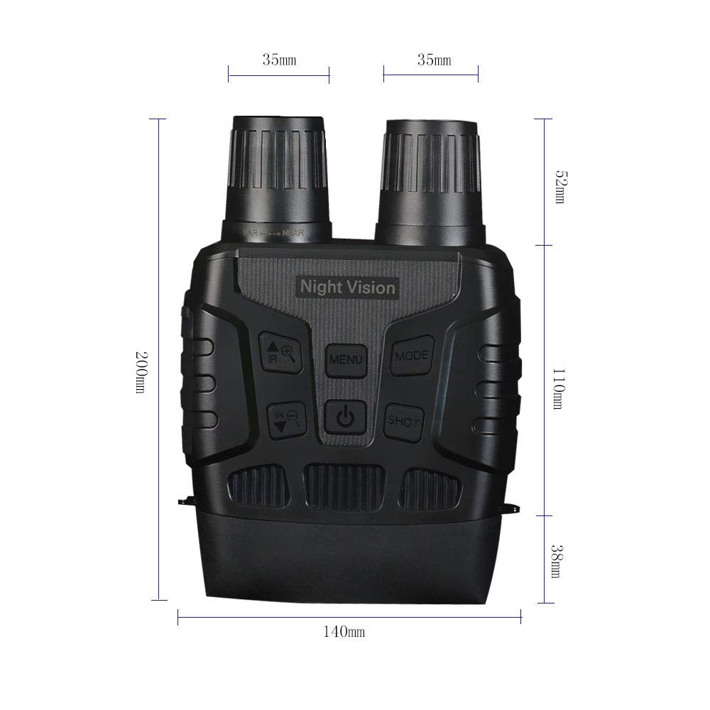 Digital Infrared Night Vision Binoculars Scope for 100% Darkness with 2.31" TFT LCD and 300m View Range Record HD Image & 720p Video for Hunting and Wildlife Monitoring