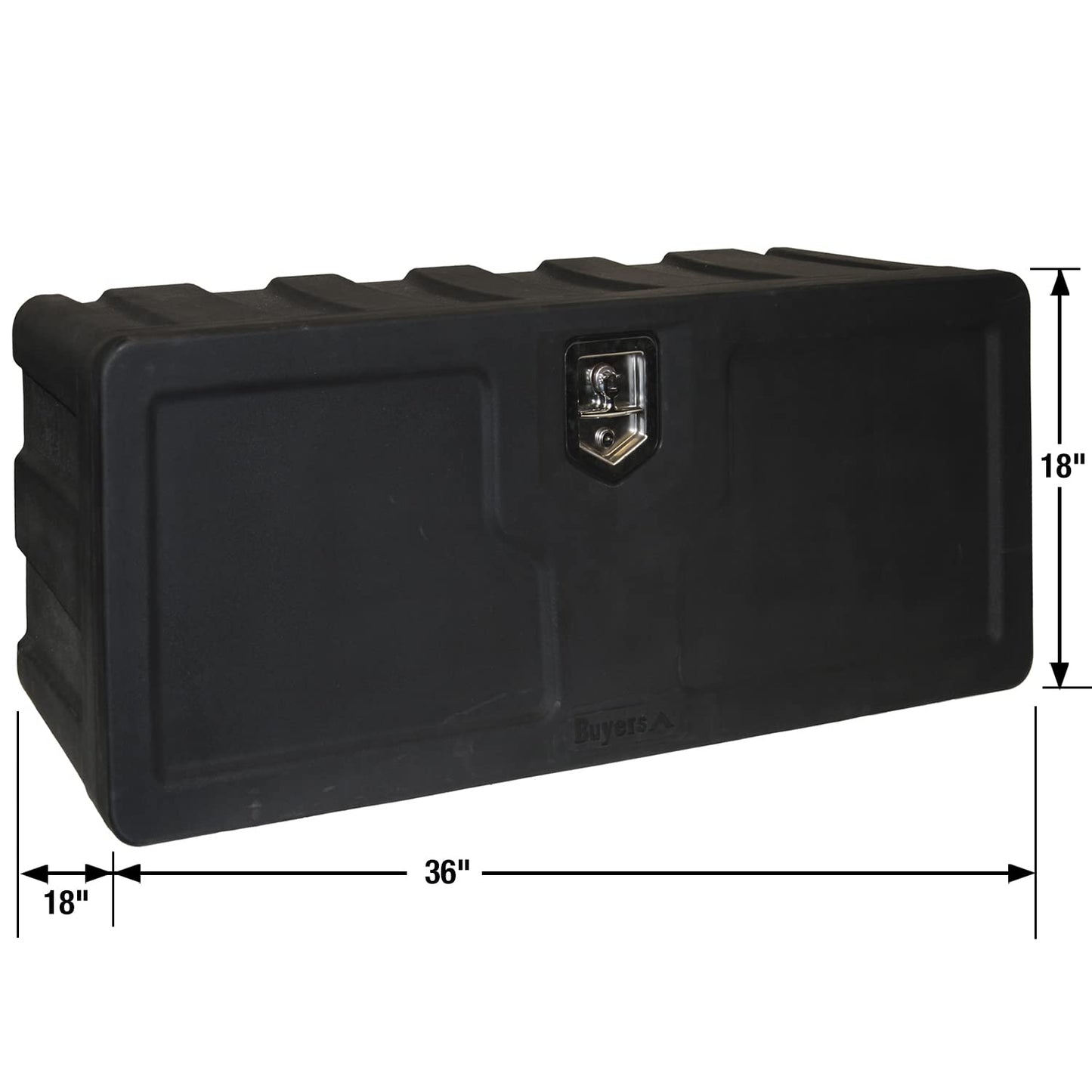 Buyers Products 1717105 Poly Underbody Truck Box, 18 x 18 x 36 Inch, Durable Tool Chest For Storage & Organization, Job Box For Truck