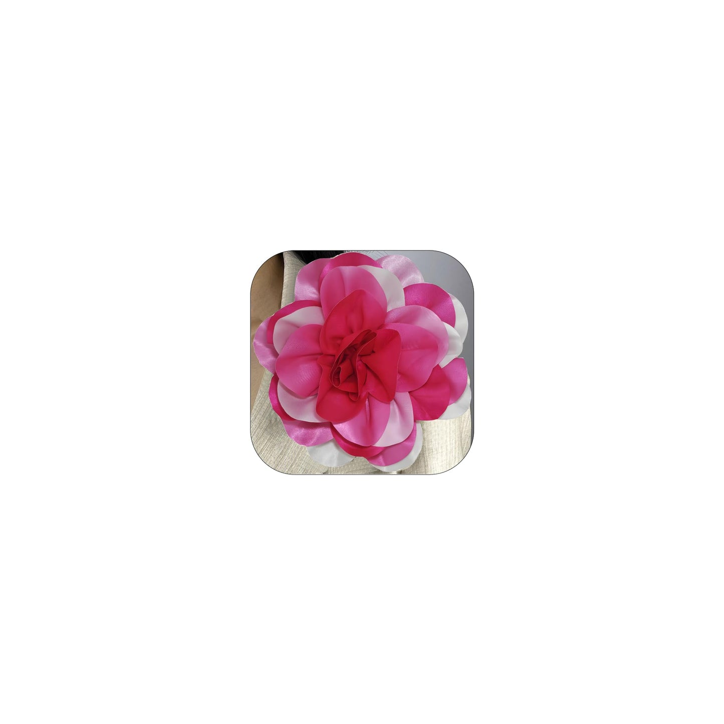 19mm Extra Large Rose Flower Brooches Lapel Pins Dainty Satin Fabric Brooches Big Camellia Flower Brooch Pin for Women Wedding Part Dance Clothes Accessories Jewelry