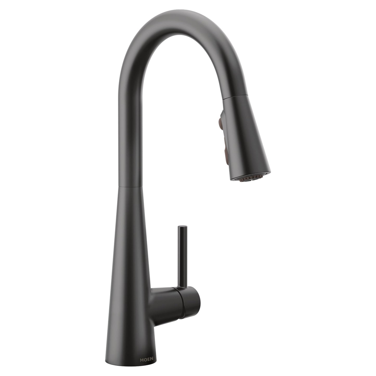 Moen Sleek Matte Black Pulldown Kitchen Faucet Featuring Pull Down Sprayer with Power Boost, High Arc Modern Kitchen Faucet, One-Handle Easy Installation, 7864BL