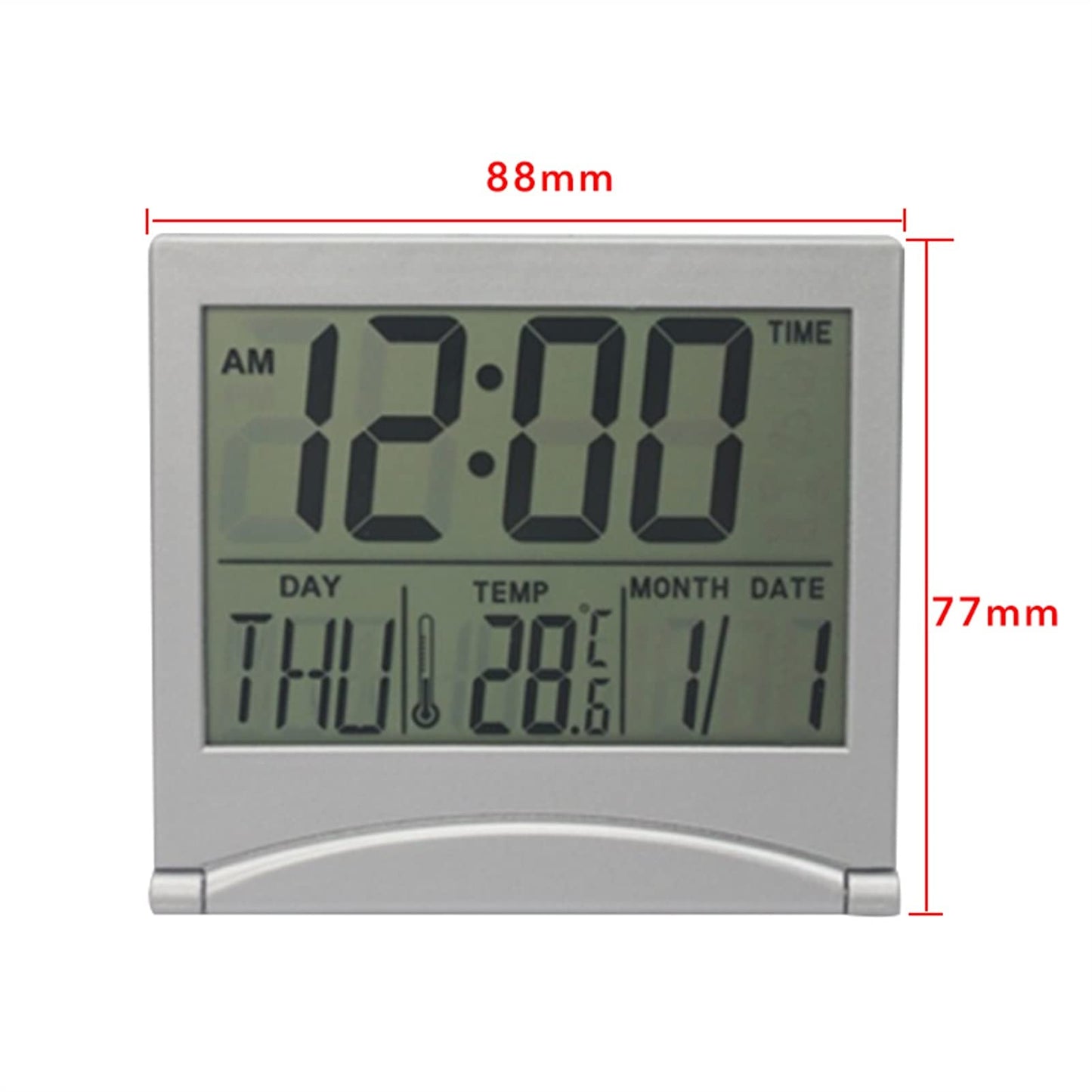 TYUHDUYUR Alarm Clock, Display Date Time Desk Table Clock Display Datum Bureau Tafel Calendar Display Alarm Clock Digital Thermometer Calendar